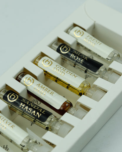 Hasan Oud Premium Attar Sample Set of 10 Powerful Long Lasting Attar Oils