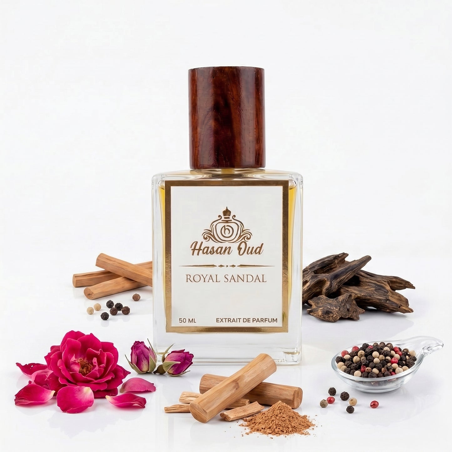 Royal Sandal Smoky Sandalwood Perfume by Hasan Oud