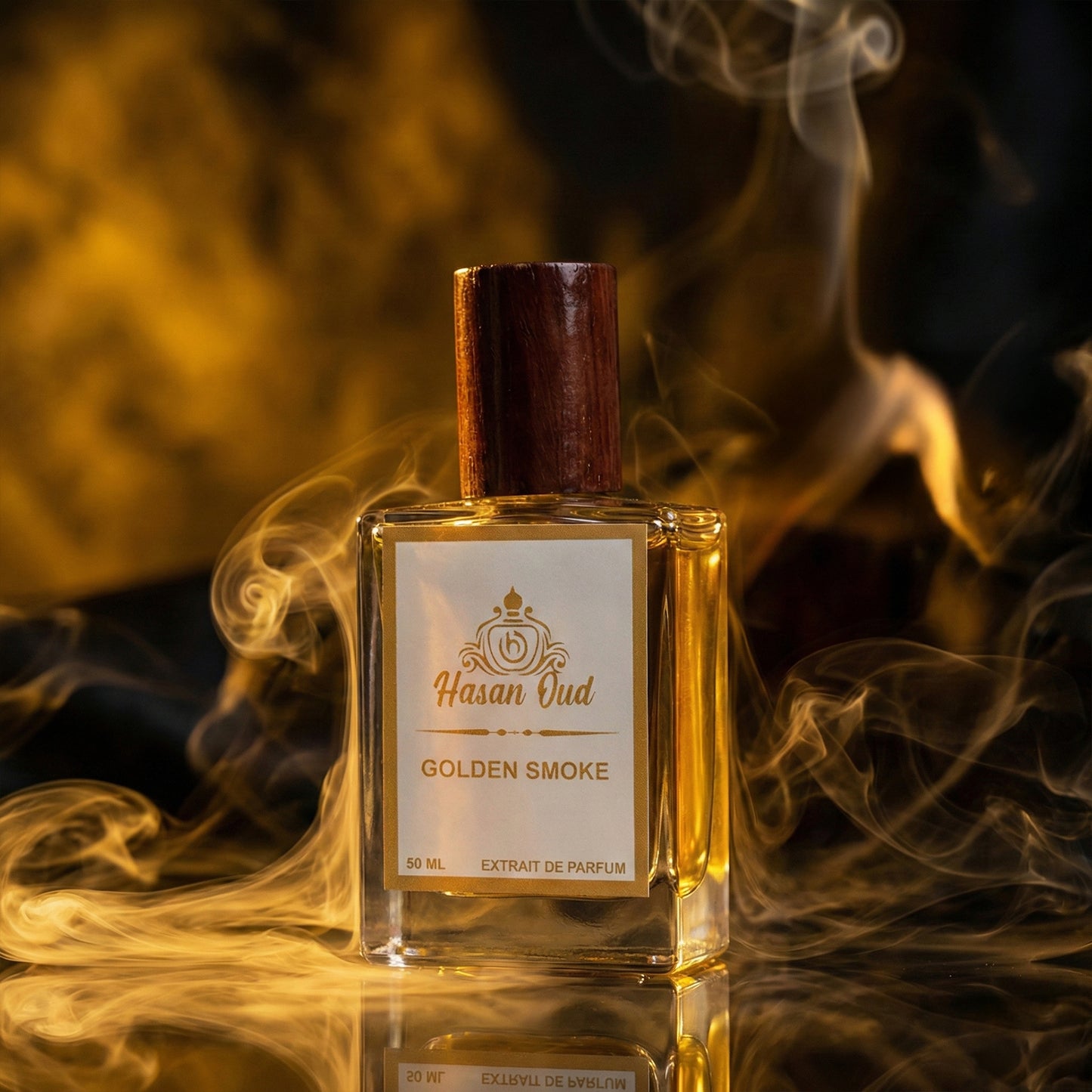 Golden Smoke Perfume by Hasan Oud Long Lasting Smoky Incense Fragrance