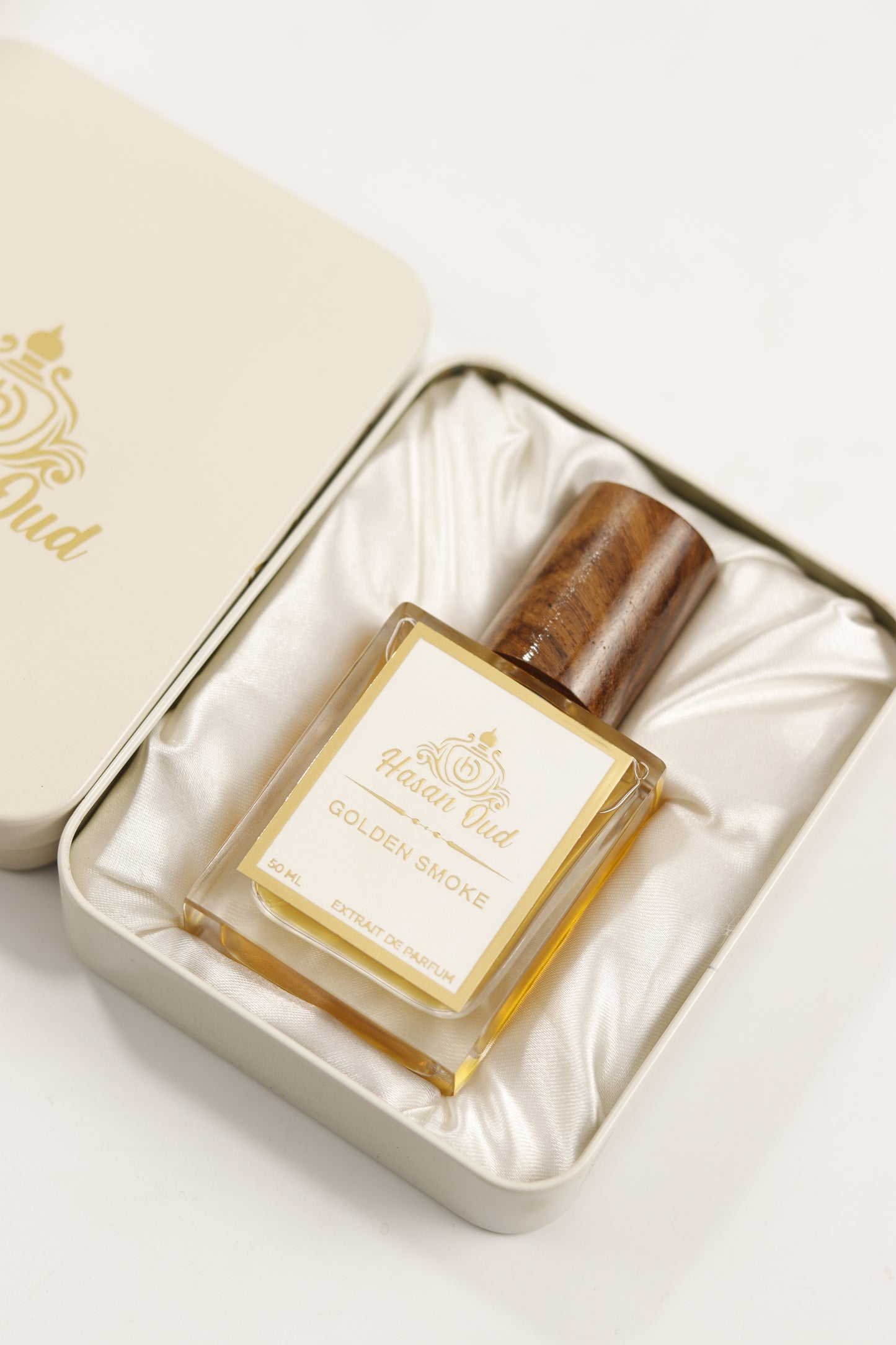 Golden Smoke Perfume by Hasan Oud Long Lasting Smoky Incense Fragrance