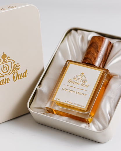Golden Smoke Perfume by Hasan Oud Long Lasting Smoky Incense Fragrance